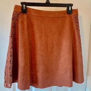 SugarLips Brown Faux Suede A Line Mini, Size M
